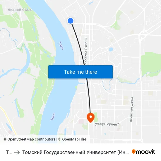 Тзиа to Томский Государственный Университет (Институт Экономики И Менеджмента) map