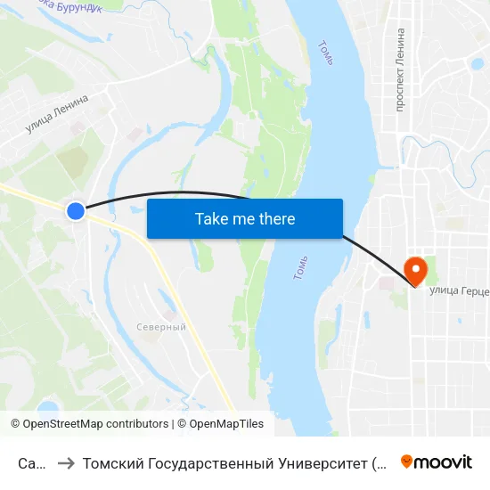 Садовая to Томский Государственный Университет (Институт Экономики И Менеджмента) map
