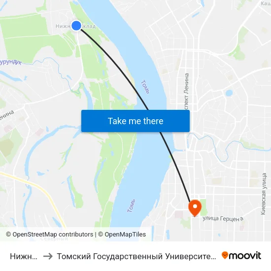 Нижний Склад to Томский Государственный Университет (Институт Экономики И Менеджмента) map