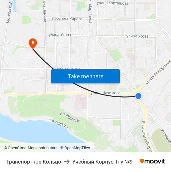 Транспортное Кольцо to Учебный Корпус Тпу №9 map