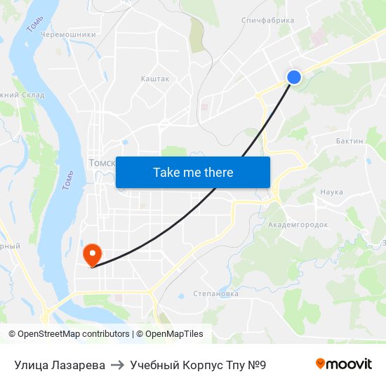 Улица Лазарева to Учебный Корпус Тпу №9 map