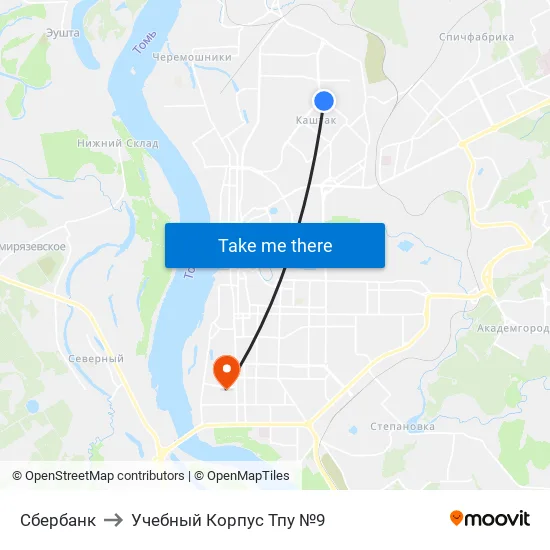 Сбербанк to Учебный Корпус Тпу №9 map