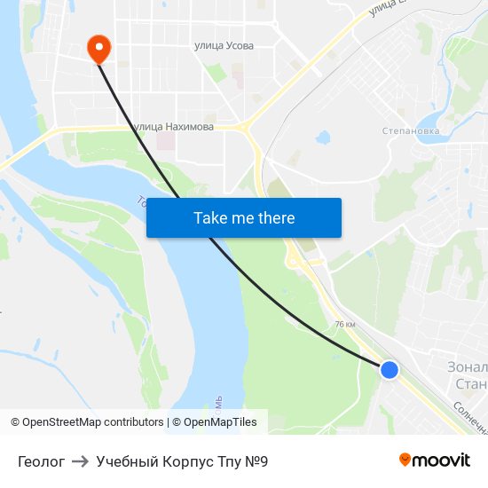 Геолог to Учебный Корпус Тпу №9 map