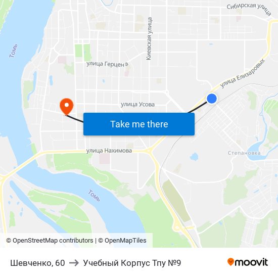 Шевченко, 60 to Учебный Корпус Тпу №9 map
