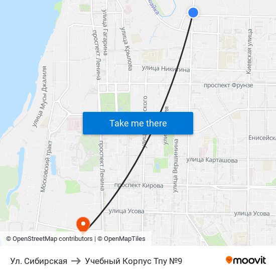 Ул. Сибирская to Учебный Корпус Тпу №9 map
