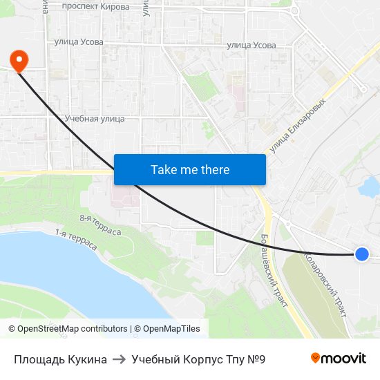 Площадь Кукина to Учебный Корпус Тпу №9 map