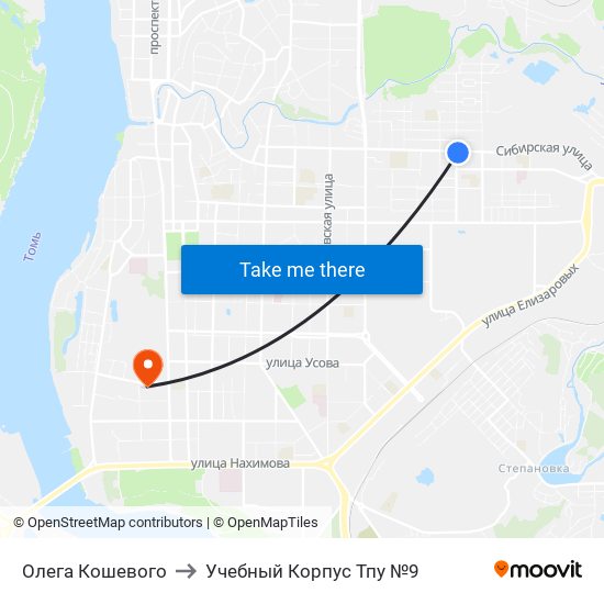 Олега Кошевого to Учебный Корпус Тпу №9 map