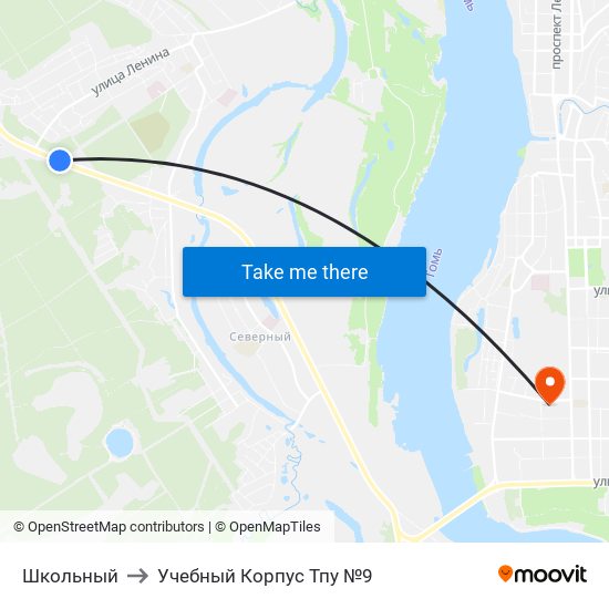 Школьный to Учебный Корпус Тпу №9 map
