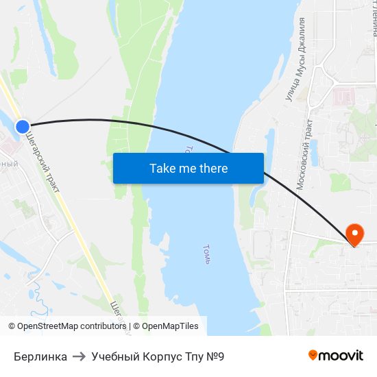 Берлинка to Учебный Корпус Тпу №9 map