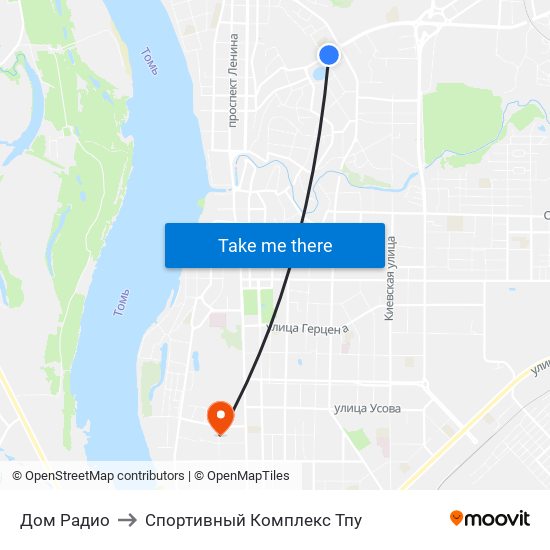 Дом Радио to Спортивный Комплекс Тпу map