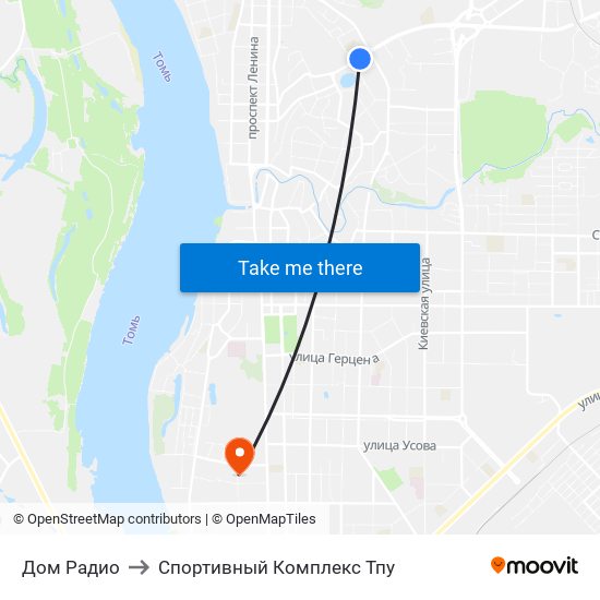 Дом Радио to Спортивный Комплекс Тпу map