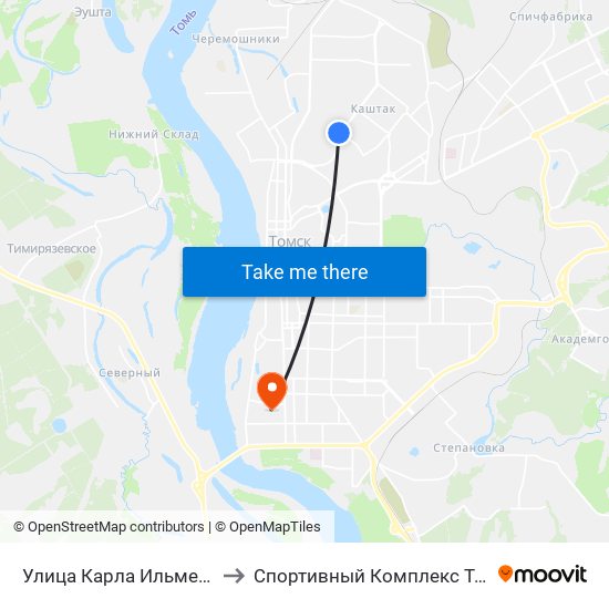 Улица Карла Ильмера to Спортивный Комплекс Тпу map