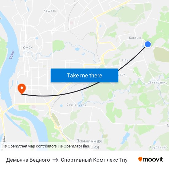 Демьяна Бедного to Спортивный Комплекс Тпу map