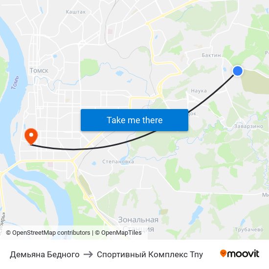 Демьяна Бедного to Спортивный Комплекс Тпу map