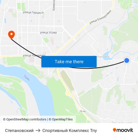 Степановский to Спортивный Комплекс Тпу map