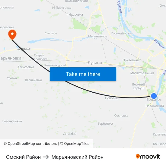 Омский Район to Марьяновский Район map