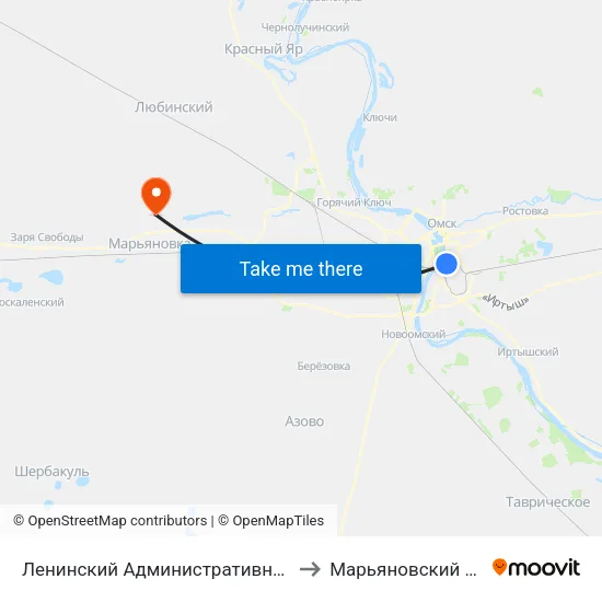 Ленинский Административный Округ to Марьяновский Район map