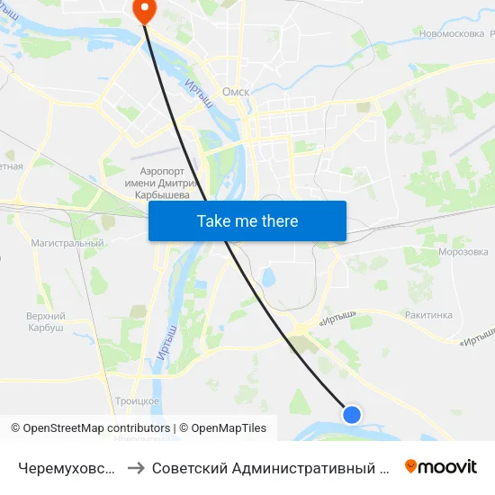 Черемуховское to Советский Административный Округ map