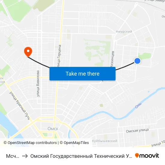 Мсч-11 to Омский Государственный Технический Университет map