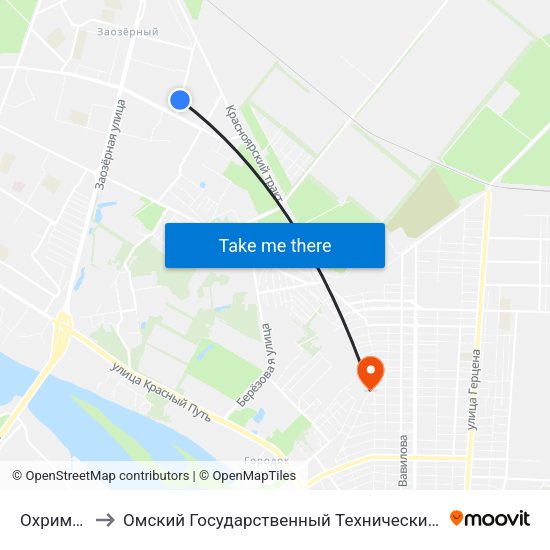 Охрименко to Омский Государственный Технический Университет map
