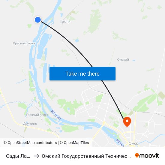 Сады Ландыш to Омский Государственный Технический Университет map