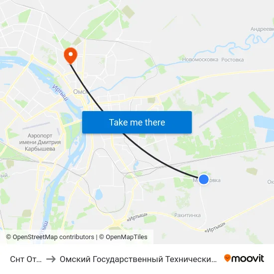 Снт Отдых to Омский Государственный Технический Университет map