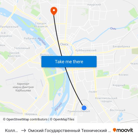 Колледж to Омский Государственный Технический Университет map