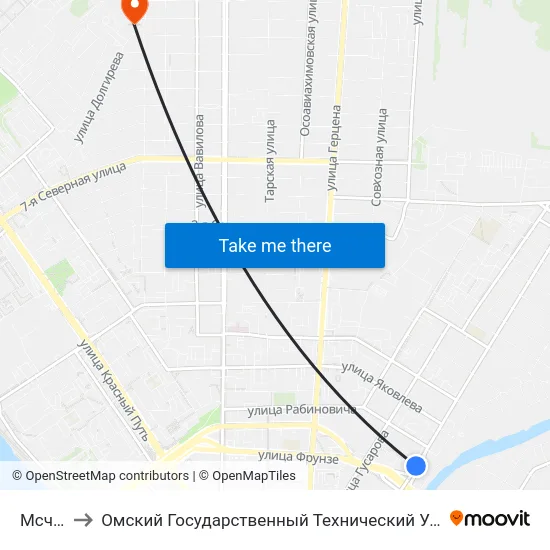 Мсч-10 to Омский Государственный Технический Университет map