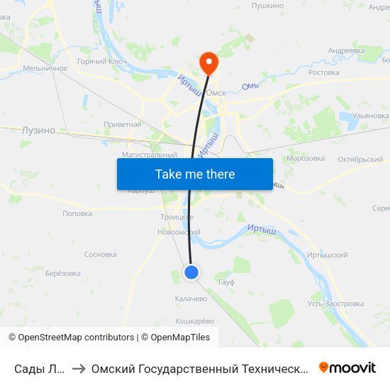 Сады Лилия to Омский Государственный Технический Университет map