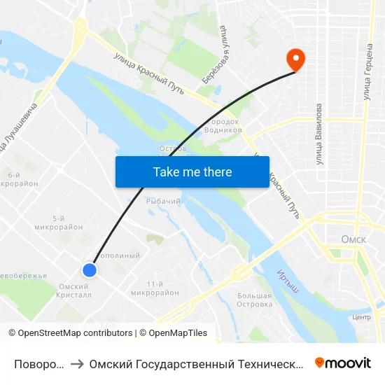 Поворотная to Омский Государственный Технический Университет map