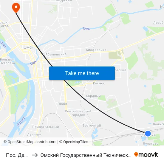 Пос. Дальний to Омский Государственный Технический Университет map