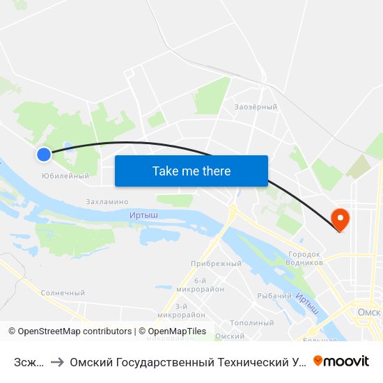 Зсжб-5 to Омский Государственный Технический Университет map