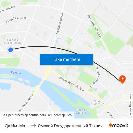 Дк Им. Малунцева to Омский Государственный Технический Университет map