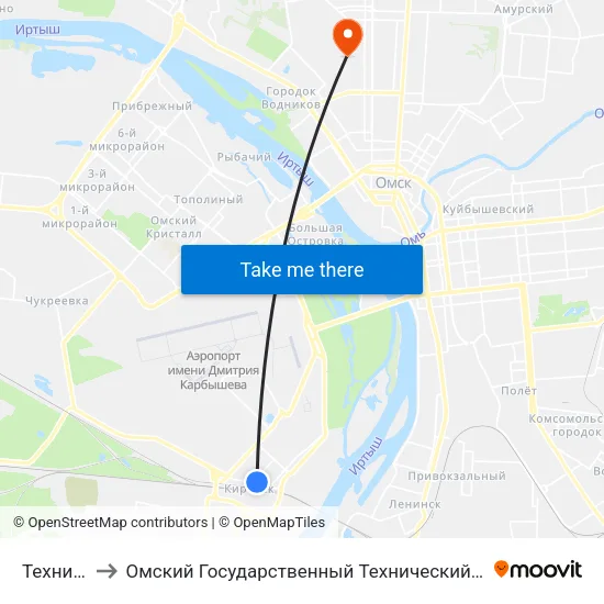 Техникум to Омский Государственный Технический Университет map
