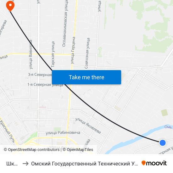 Школа to Омский Государственный Технический Университет map