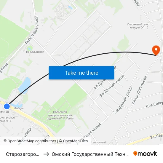 Старозагородная Роща to Омский Государственный Технический Университет map