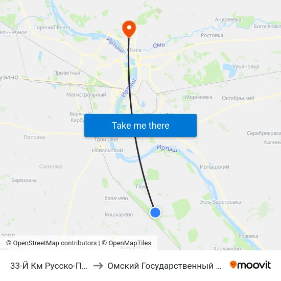 33-Й Км Русско-Полянского Тракта to Омский Государственный Технический Университет map