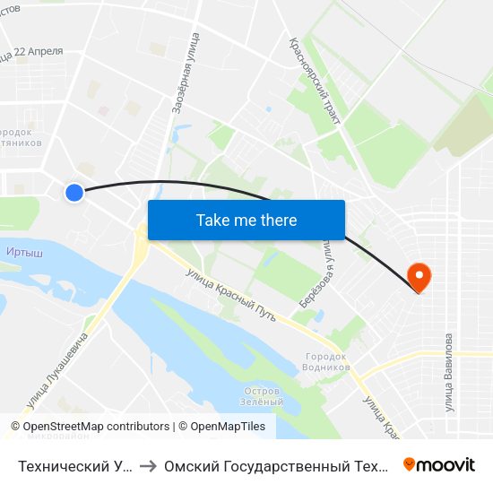 Технический Университет to Омский Государственный Технический Университет map
