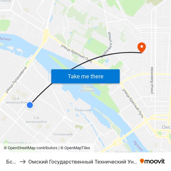 Бсмп to Омский Государственный Технический Университет map