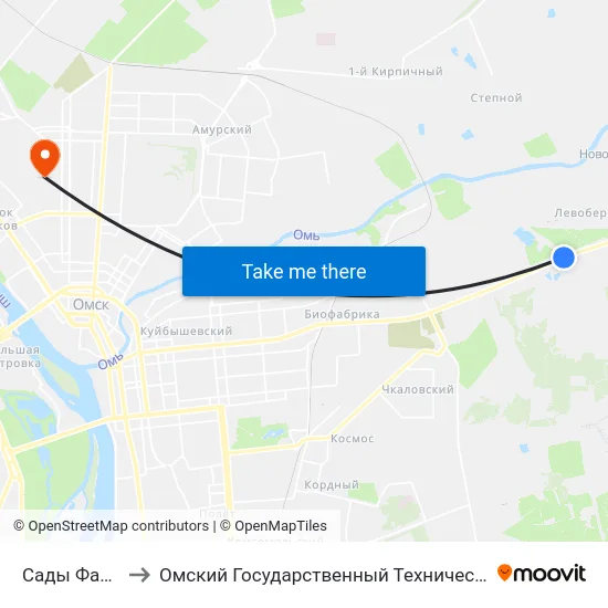 Сады Фантазия to Омский Государственный Технический Университет map