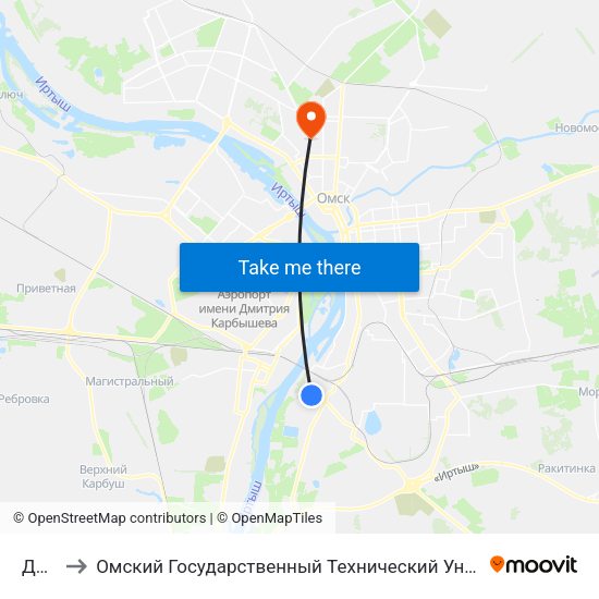 Дрсу to Омский Государственный Технический Университет map