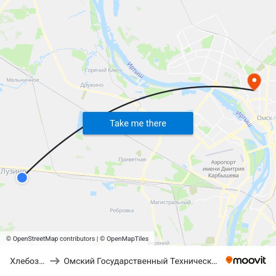 Хлебозавод to Омский Государственный Технический Университет map