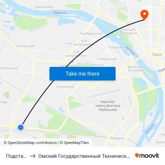 Подстанция to Омский Государственный Технический Университет map