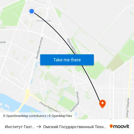 Институт Газтехнология to Омский Государственный Технический Университет map