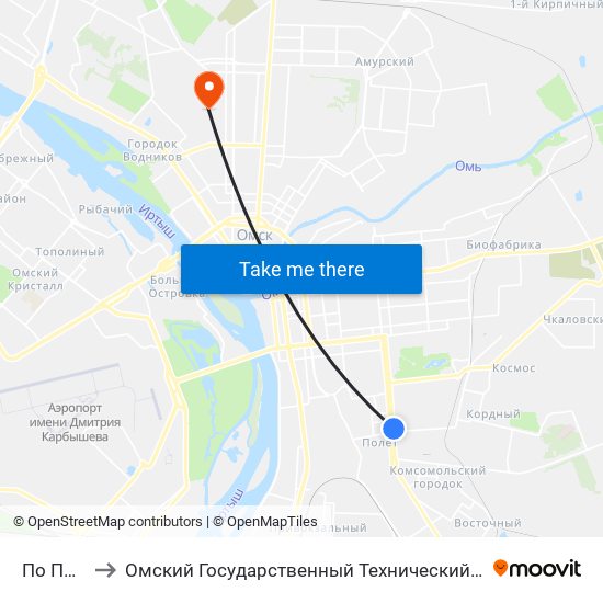 По Полет to Омский Государственный Технический Университет map