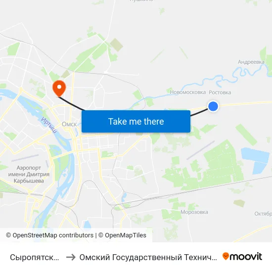 Сыропятский Тракт to Омский Государственный Технический Университет map