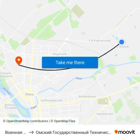 Военная Часть to Омский Государственный Технический Университет map