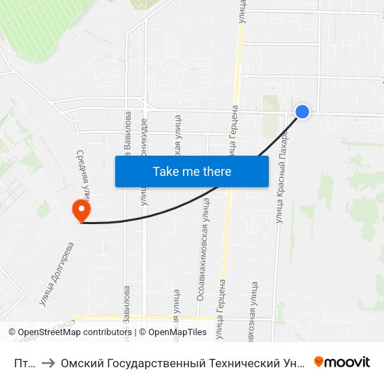 Птск to Омский Государственный Технический Университет map
