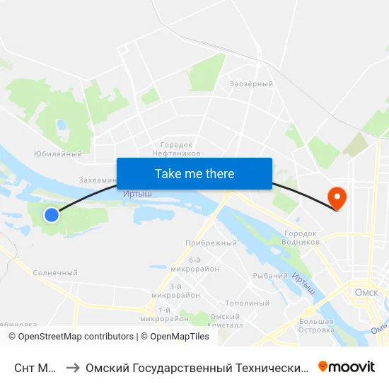 Снт Медик to Омский Государственный Технический Университет map
