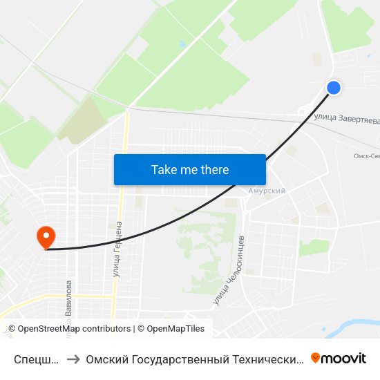 Спецшкола to Омский Государственный Технический Университет map